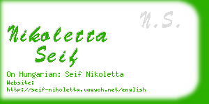 nikoletta seif business card